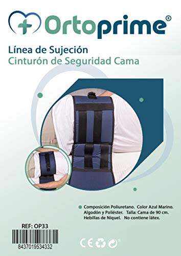 OrtoPrime Cinturón Abdominal Tronco Articulado para Camas de 90 cm - Arnés Ortopédico Universal Ajustable con Velcro - Cinturón para Camas - Arnés de Protección - Cinturón de seguridad OrtoPrime