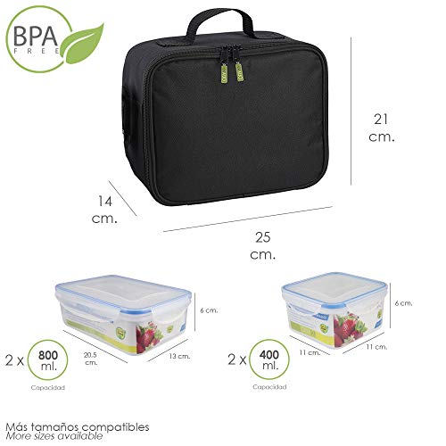 Oryx 5025050 Bolsa Isotermica Con 4 Recipientes Hermeticos Plastico (2x800 ml + 2x400 ml.)