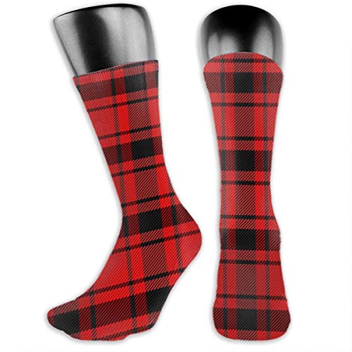 Osmykqe Calcetines de tubo unisex Patrón de tartán Macdonald Jaula escocesa Calcetines de senderismo para mujer a cuadros Calcetines de equipo al aire libre