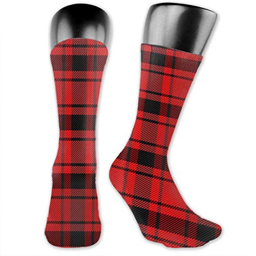 Osmykqe Calcetines de tubo unisex Patrón de tartán Macdonald Jaula escocesa Calcetines de senderismo para mujer a cuadros Calcetines de equipo al aire libre