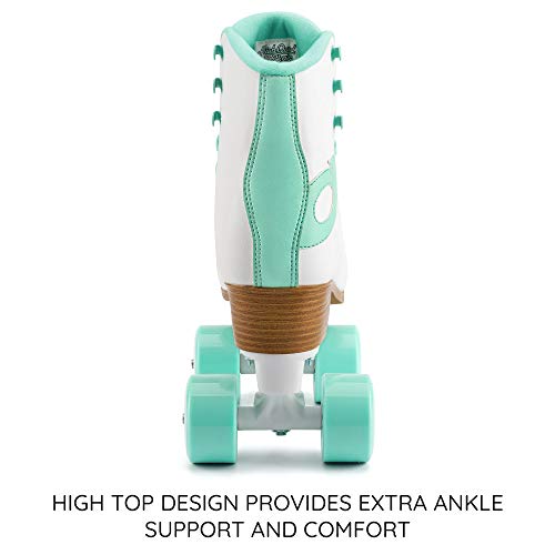 Osprey Retro Quad Roller Patines para Adultos - Botas Altas con Cordones para Mujer, Varios diseños, Blanco/Verde Menta, UK Adult 4/EU 37 Osprey Retro Quad Roller Patines para Adultos - Botas Altas con Cordones para Mujer, Varios diseños, Blanco/Verde Menta, UK Adult 4/EU 37