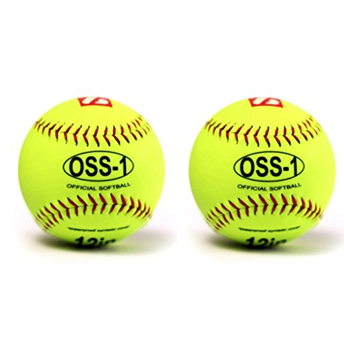 OSS-1 Pelota de softbol de práctica, tamaño 30,48 cm, amarillo 2 piezas