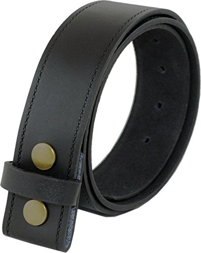 Ossi Ashford canto de cuero real de 40mm de botón de presión broche de presión en la correa en negro (92cm - 102cm cintura) Ossi Ashford canto de cuero real de 40mm de botón de presión broche de presión en la correa en negro (92cm - 102cm cintura)