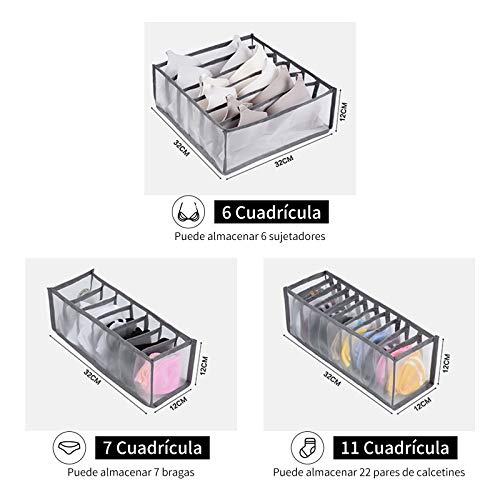 Ossky Juego de Organizador cajones Ropa Interior, Cajas organizadoras, Sujetador, Calcetines, Bragas, Cajas de Almacenamiento, organizadores de Armario,Armario Plegable, Separador de cajones(3 Pack) Ossky Juego de Organizador cajones Ropa Interior, Cajas organizadoras, Sujetador, Calcetines, Bragas, Cajas de Almacenamiento, organizadores de Armario,Armario Plegable, Separador de cajones(3 Pack)