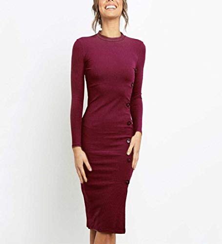Otoño e Invierno Amazon Falda de Mujer Paquete de Moda Vestido de Manga Larga de Color sólido Delgado de Cadera Otoño e Invierno Amazon Falda de Mujer Paquete de Moda Vestido de Manga Larga de Color sólido Delgado de Cadera