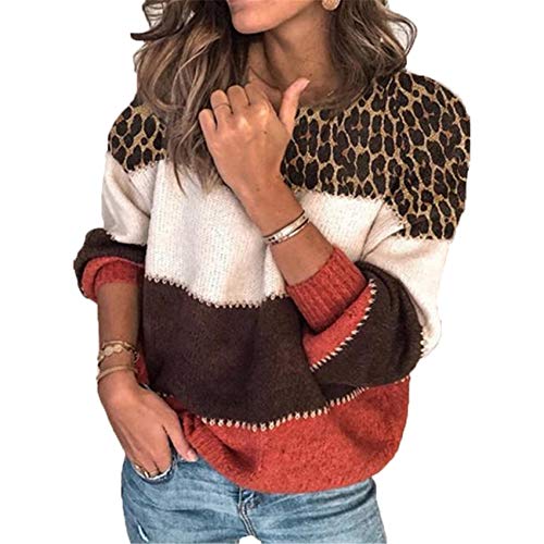 OtoñO E Invierno SuéTer De Punto De Costura De Color SóLido Top Casual Color De Contraste SuéTer De Cuello Redondo Mujer OtoñO E Invierno SuéTer De Punto De Costura De Color SóLido Top Casual Color De Contraste SuéTer De Cuello Redondo Mujer