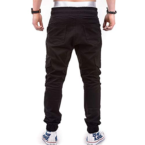 OtoñO/Invierno Moda para Hombre Color SóLido Bolsillo Lateral CinturóN De SujecióN Pantalones con CordóN Informal Pantalones