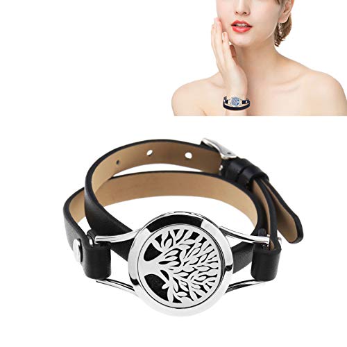 OTOTEC Aromaterapia Locket Pulseras de aceites esenciales con 8 almohadillas de recambio de colores mezclados de acero inoxidable 316 2 capas ajustables negro OTOTEC Aromaterapia Locket Pulseras de aceites esenciales con 8 almohadillas de recambio de colores mezclados de acero inoxidable 316 2 capas ajustables negro