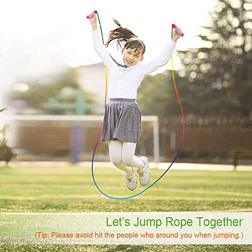 OTraki Cuerda Saltar 2 Pack 2M Skipping Rope Kids Ajustable con Mango de Madera y Cuerda de Algodón para Niños Junp Ropes 5-10 Años para el Juego Escolar o Actividad al Aire Libre