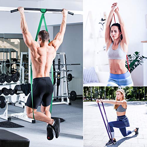 Oudort Bandas Elasticas Dominadas, Bandas de Resistencia Musculacion de Látex Natural para Entrenamiento de Fuerza, Crossfit, Pilates, Yoga, Culturismo, Hombres y Mujeres