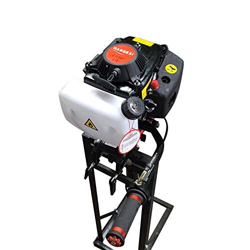 OUKANING Motor Fueraborda de Gasolina de Barco, Motor Fuera de Borda de Barco Eléctrico 4HP 4 Tiempos 2.8KW 52cc, Fueraborda Motor de Barco con Sistema de Refrigeración por Aire (4 Tiempos)