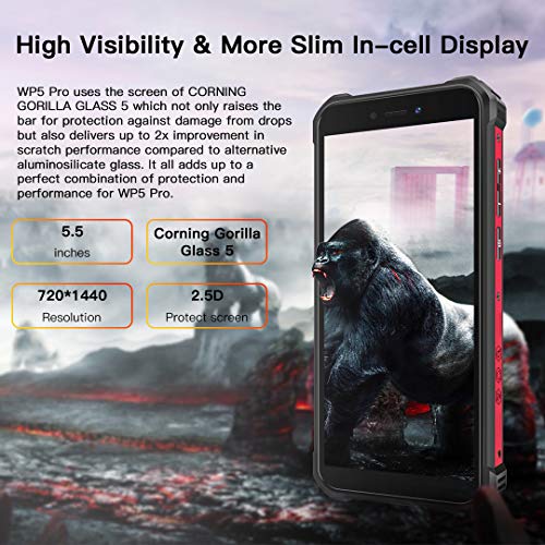 OUKITEL WP5 Pro Android 10.0, 4GB RAM+64GB ROM Movil Antigolpes, Batería Grande 8000 mAh Móvil Libre Resistente, 5.5 Pulgadas, Cámara Triple Telefono, Smartphone con 4 Linternas LED Súper Brillantes OUKITEL WP5 Pro Android 10.0, 4GB RAM+64GB ROM Movil Antigolpes, Batería Grande 8000 mAh Móvil Libre Resistente, 5.5 Pulgadas, Cámara Triple Telefono, Smartphone con 4 Linternas LED Súper Brillantes