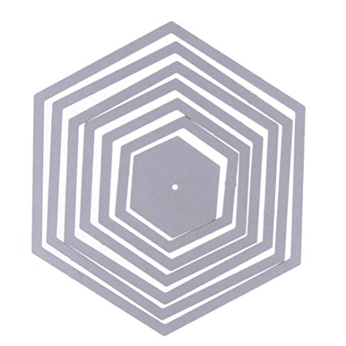 Oulensy 7pcs Hexagonal Espiral Troqueles de Corte de Metal de la Plantilla para el Bricolaje Scraobooking álbum de Fotos Decoración del Arte de Dies de grabación en Relieve de Plantilla Craft