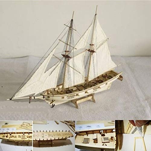 Oulian Mini Kit de Barco de Vela de Madera Modelos de Barcos de Madera Hogar DIY Modelo Decoración Barco Montaje de Kits de Barcos de Construcción para Niños Y Adultos (400 * 150 * 270 Mm)