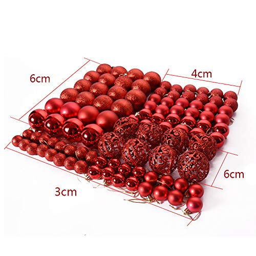 OUlike Juego de 100 bolas de Navidad para árbol de Navidad, inastillables, adornos para árbol de Navidad, adornos para colgar, suministros de Navidad, color negro, 3 – 6 cm OUlike Juego de 100 bolas de Navidad para árbol de Navidad, inastillables, adornos para árbol de Navidad, adornos para colgar, suministros de Navidad, color negro, 3 – 6 cm