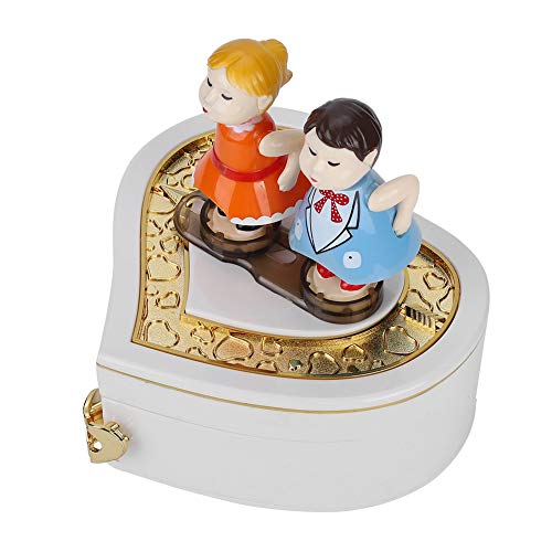 Oumefar Bonita Caja de música para Amantes de los Besos, joyero Musical, Embalaje Exquisito, Encantador para el hogar, Ornamento, Mochila de Mano(YL2034 White) Oumefar Bonita Caja de música para Amantes de los Besos, joyero Musical, Embalaje Exquisito, Encantador para el hogar, Ornamento, Mochila de Mano(YL2034 White)