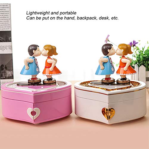 Oumefar Bonita Caja de música para Amantes de los Besos, joyero Musical, Embalaje Exquisito, Encantador para el hogar, Ornamento, Mochila de Mano(YL2034 White) Oumefar Bonita Caja de música para Amantes de los Besos, joyero Musical, Embalaje Exquisito, Encantador para el hogar, Ornamento, Mochila de Mano(YL2034 White)