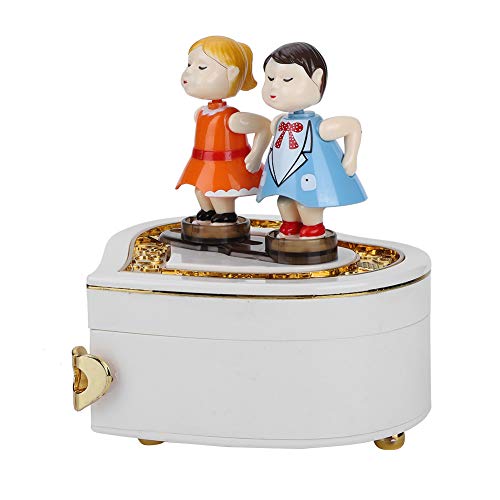 Oumefar Bonita Caja de música para Amantes de los Besos, joyero Musical, Embalaje Exquisito, Encantador para el hogar, Ornamento, Mochila de Mano(YL2034 White) Oumefar Bonita Caja de música para Amantes de los Besos, joyero Musical, Embalaje Exquisito, Encantador para el hogar, Ornamento, Mochila de Mano(YL2034 White)