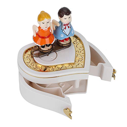 Oumefar Bonita Caja de música para Amantes de los Besos, joyero Musical, Embalaje Exquisito, Encantador para el hogar, Ornamento, Mochila de Mano(YL2034 White) Oumefar Bonita Caja de música para Amantes de los Besos, joyero Musical, Embalaje Exquisito, Encantador para el hogar, Ornamento, Mochila de Mano(YL2034 White)
