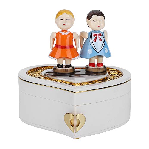 Oumefar Bonita Caja de música para Amantes de los Besos, joyero Musical, Embalaje Exquisito, Encantador para el hogar, Ornamento, Mochila de Mano(YL2034 White) Oumefar Bonita Caja de música para Amantes de los Besos, joyero Musical, Embalaje Exquisito, Encantador para el hogar, Ornamento, Mochila de Mano(YL2034 White)