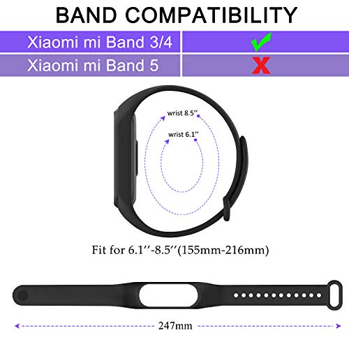 Oumida Correa Compatible con Xiaomi Mi Band 4 Xiaomi Mi Band 3, Pulseras Reloj Recambio Silicona Suave Original para Xiaomi Mi Smart Band 4 (Negro/Rojo/Azul)