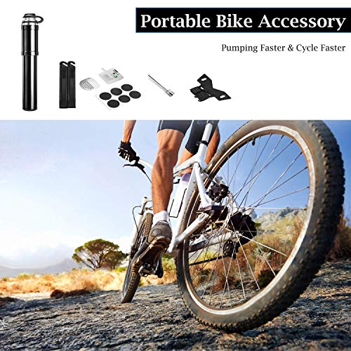OUNDEAL 130 PSI Mini Bomba Bicicleta, Bomba de Aire Bicicleta Portátil con Válvulas Presta y Schrader, Bomba de Mano para Bicicleta Pequena OUNDEAL 130 PSI Mini Bomba Bicicleta, Bomba de Aire Bicicleta Portátil con Válvulas Presta y Schrader, Bomba de Mano para Bicicleta Pequena