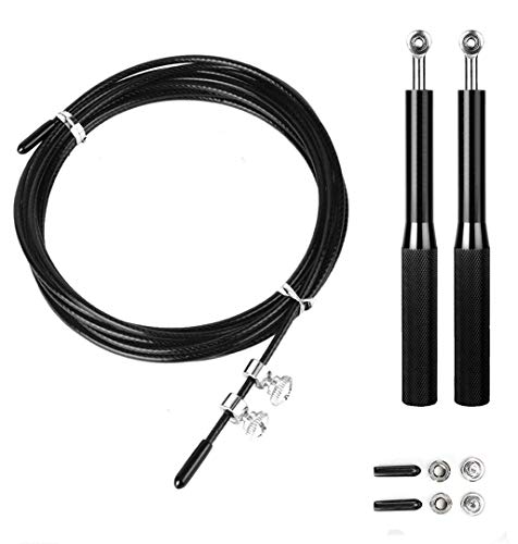 OUNDEAL Comba, Cuerda Saltar de Velocidad con Cable de Acero de 3 Metros, Cuerda para Saltar de Aluminio Ajustable para Fitness Comba Crossfit para Hombre y Mujer