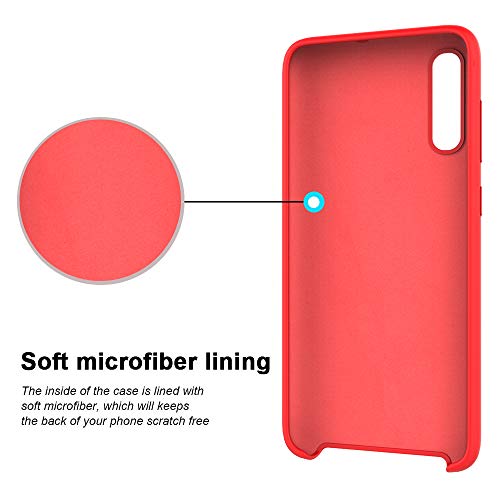 Oureidoo Funda para Samsung Galaxy A70, Funda para Silicona Líquida con [Tacto Agradable] [Protección contra Caídas] [Anti-Arañazos] para Samsung Galaxy A70 DE 6.7"-Rojo