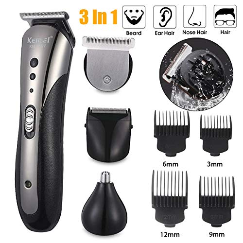 OurLeeme Beard Trimmer Kit Pelo Barba Nariz Oreja Ceja Máquina de corte de pelo inalámbrica a batería