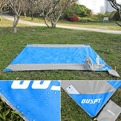OUSPT Alfombras de Playa, Manta Picnic Impermeable 210 * 200cm Anti-Arena con 4 Estaca Fijo para la Playa, Picnic, Acampa y Otra Actividad al Aire Libre OUSPT Alfombras de Playa, Manta Picnic Impermeable 210 * 200cm Anti-Arena con 4 Estaca Fijo para la Playa, Picnic, Acampa y Otra Actividad al Aire Libre