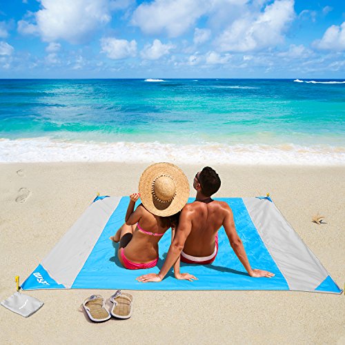 OUSPT Alfombras de Playa, Manta Picnic Impermeable 210 * 200cm Anti-Arena con 4 Estaca Fijo para la Playa, Picnic, Acampa y Otra Actividad al Aire Libre OUSPT Alfombras de Playa, Manta Picnic Impermeable 210 * 200cm Anti-Arena con 4 Estaca Fijo para la Playa, Picnic, Acampa y Otra Actividad al Aire Libre