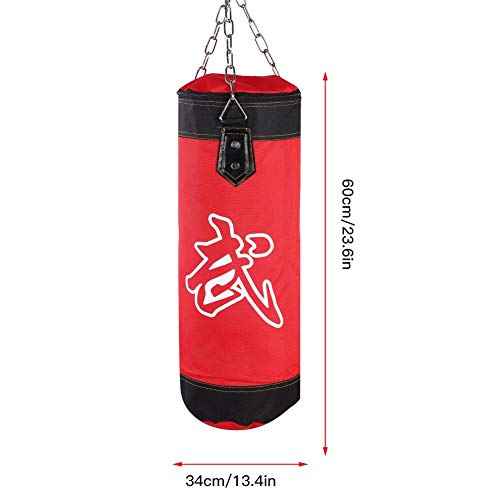 Outbit Saco de Arena vacío - Entrenamiento de Boxeo de Gancho de Boxeo vacío Saco de Arena Fight Karate Punch Saco de Arena de Saco de Arena(60cm-红色)