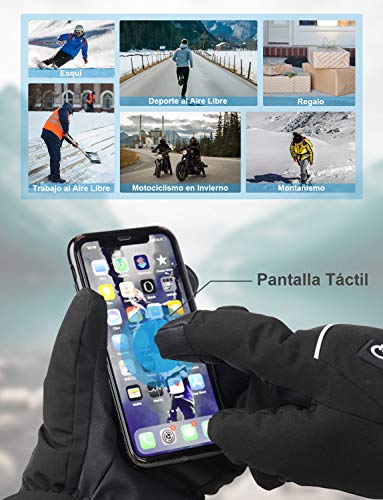 OUTCOOL Guantes Calefactables, Guantes Eléctricos de Moto Recargable de 3 Temperaturas Ajustables, Antideslizante y a Prueba de Viento, para Esquí, Senderismo, Equitación (L) OUTCOOL Guantes Calefactables, Guantes Eléctricos de Moto Recargable de 3 Temperaturas Ajustables, Antideslizante y a Prueba de Viento, para Esquí, Senderismo, Equitación (L)