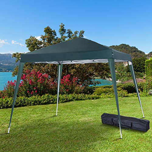 Outsunny Carpa Plegable 3x3m Cenador de Jardín Diseño Pop Up de Acero y Cubierta de Tela Oxford Verde