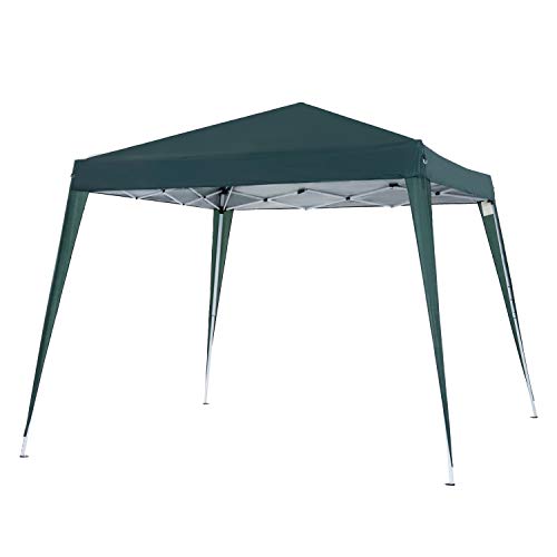 Outsunny Carpa Plegable 3x3m Cenador de Jardín Diseño Pop Up de Acero y Cubierta de Tela Oxford Verde