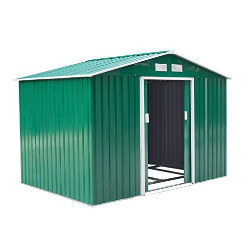 Outsunny Caseta de Jardín Tipo Cobertizo Metálico para Almacenamiento de Herramientas 277x191x192cm Verde Oscuro Outsunny Caseta de Jardín Tipo Cobertizo Metálico para Almacenamiento de Herramientas 277x191x192cm Verde Oscuro