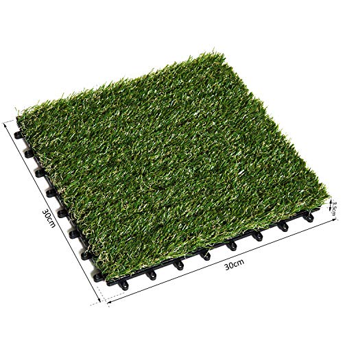 Outsunny Césped Artificial con Altura de Hierba 25mm Tipo Alfombra o Estera de Hierba Sintética de Exterior para Jardín y Terraza 25mm 10 Piezas Outsunny Césped Artificial con Altura de Hierba 25mm Tipo Alfombra o Estera de Hierba Sintética de Exterior para Jardín y Terraza 25mm 10 Piezas