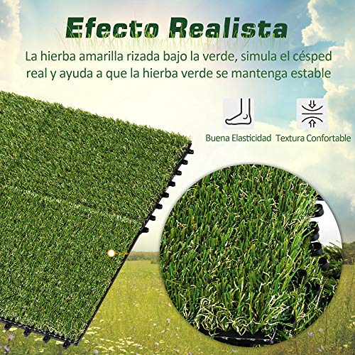 Outsunny Césped Artificial con Altura de Hierba 25mm Tipo Alfombra o Estera de Hierba Sintética de Exterior para Jardín y Terraza 25mm 10 Piezas Outsunny Césped Artificial con Altura de Hierba 25mm Tipo Alfombra o Estera de Hierba Sintética de Exterior para Jardín y Terraza 25mm 10 Piezas