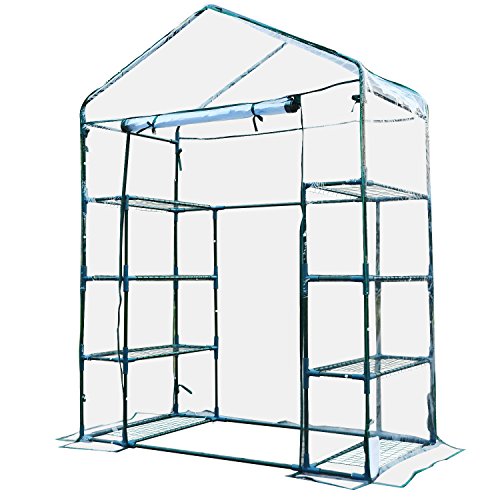 Outsunny Invernadero de Jardín Caseta para Cultivos Plantas Tomates Flores 143x73x195cm Tubo de Acero Cubierta PVC Outsunny Invernadero de Jardín Caseta para Cultivos Plantas Tomates Flores 143x73x195cm Tubo de Acero Cubierta PVC