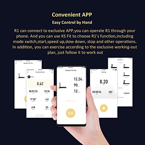 OUXI Cinta de correr Walking R1 Pro, plegable, espacio de almacenamiento vertical, 10 km/h, para correr, caminar, control 2 en 1, con pasamanos