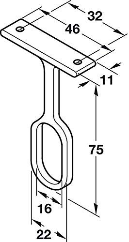 ovale Garde-robe Rail Centre Prend en charge Supports 15 mm de large Finition chrome poli X2