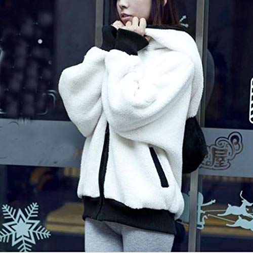 Overdose Lindo Oso Oreja Panda Invierno CáLido con Capucha Capa Mejor Venta Nuevo Regalo Mujeres con Capucha Chaqueta Ropa Exterior Tops Blusa (Small, Blanco) Overdose Lindo Oso Oreja Panda Invierno CáLido con Capucha Capa Mejor Venta Nuevo Regalo Mujeres con Capucha Chaqueta Ropa Exterior Tops Blusa (Small, Blanco)