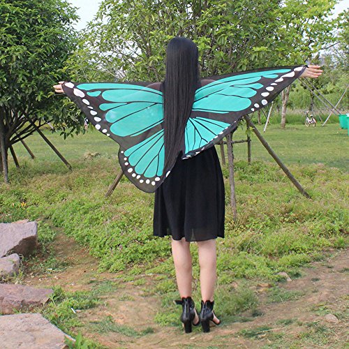 Overdose Manto Bufanda Mujeres Bohemio Mariposa ImpresióN Chal Traje Accesorio Mamá Y NiñO Alas De Mariposa Fiesta Cosplay Carnaval Gasa