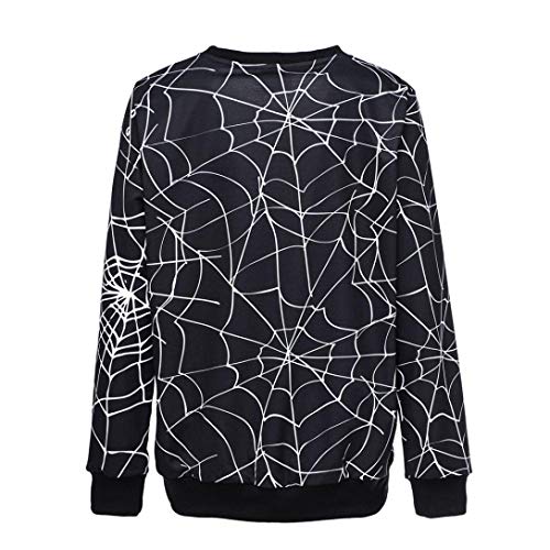 OverDose mujer De Halloween Espeluznante Web De ArañA 3D Imprimir Fiesta Manga Larga Sudadera Superior del Festival del Fantasma De Halloween Mejor Venta