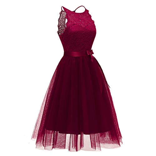 OverDose mujer De La Vendimia Princesa Bow CóCtel De Encaje Floral O-Cuello Fiesta Formal Una LíNea Swing Dress Novia Vestidos De Dama De Honor OverDose mujer De La Vendimia Princesa Bow CóCtel De Encaje Floral O-Cuello Fiesta Formal Una LíNea Swing Dress Novia Vestidos De Dama De Honor