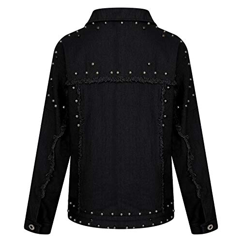 OverDose mujer Populares 2018 OtoñO Impreso Corto Chaqueta con Jeans Modelo De Moda De Manga Larga Outwear (M, Negro) OverDose mujer Populares 2018 OtoñO Impreso Corto Chaqueta con Jeans Modelo De Moda De Manga Larga Outwear (M, Negro)