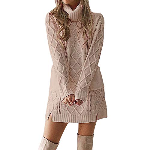 OverDose mujer Vestidos De SuéTer De Punto De Cuello Alto Falda Linda Caliente De Manga Larga con Bolsillo Holiday Sexy Mini Vestido Recto OverDose mujer Vestidos De SuéTer De Punto De Cuello Alto Falda Linda Caliente De Manga Larga con Bolsillo Holiday Sexy Mini Vestido Recto