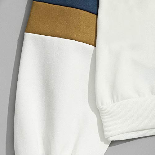 Overdose Sudadera Hombres Patchwork Slim Fit Hoodie OtoñO Moda Outwear Nueva Blusa Adolescente Top 2018 Sudadera (Medium, X-Blanco) Overdose Sudadera Hombres Patchwork Slim Fit Hoodie OtoñO Moda Outwear Nueva Blusa Adolescente Top 2018 Sudadera (Medium, X-Blanco)