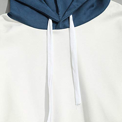 Overdose Sudadera Hombres Patchwork Slim Fit Hoodie OtoñO Moda Outwear Nueva Blusa Adolescente Top 2018 Sudadera (Medium, X-Blanco)