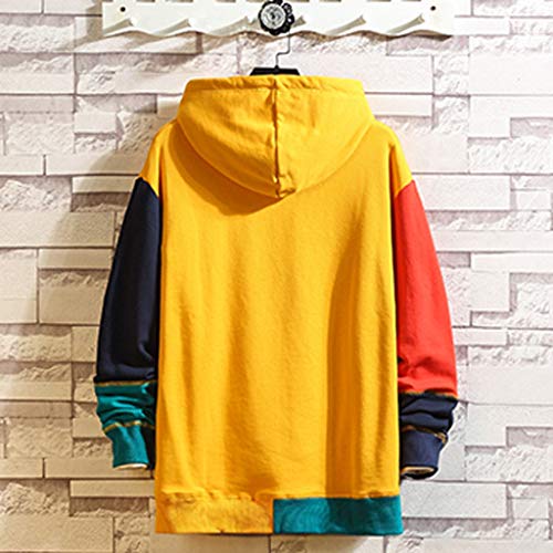 Overdose Sudadera Hombres Patchwork Slim Fit Hoodie OtoñO Moda Outwear Nueva Blusa Adolescente Top 2018 Sudadera (x-Large, Naranja)